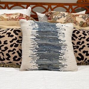 MY9-Large Textured Cotton & Denim Accent Pillow COVER
